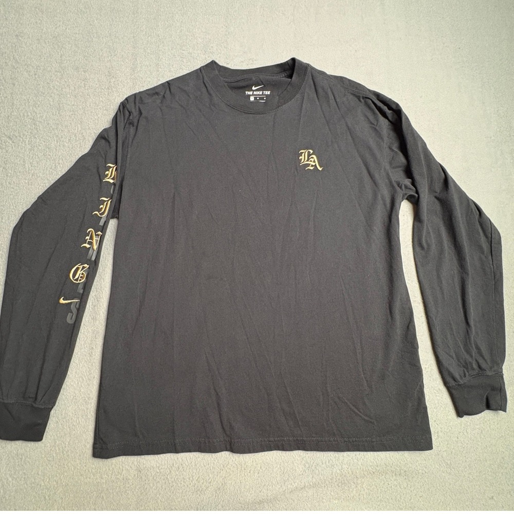 Nike Los Angeles Kings Long Sleeve Graphic Tee Black Gold LA‎ Mens Medium
